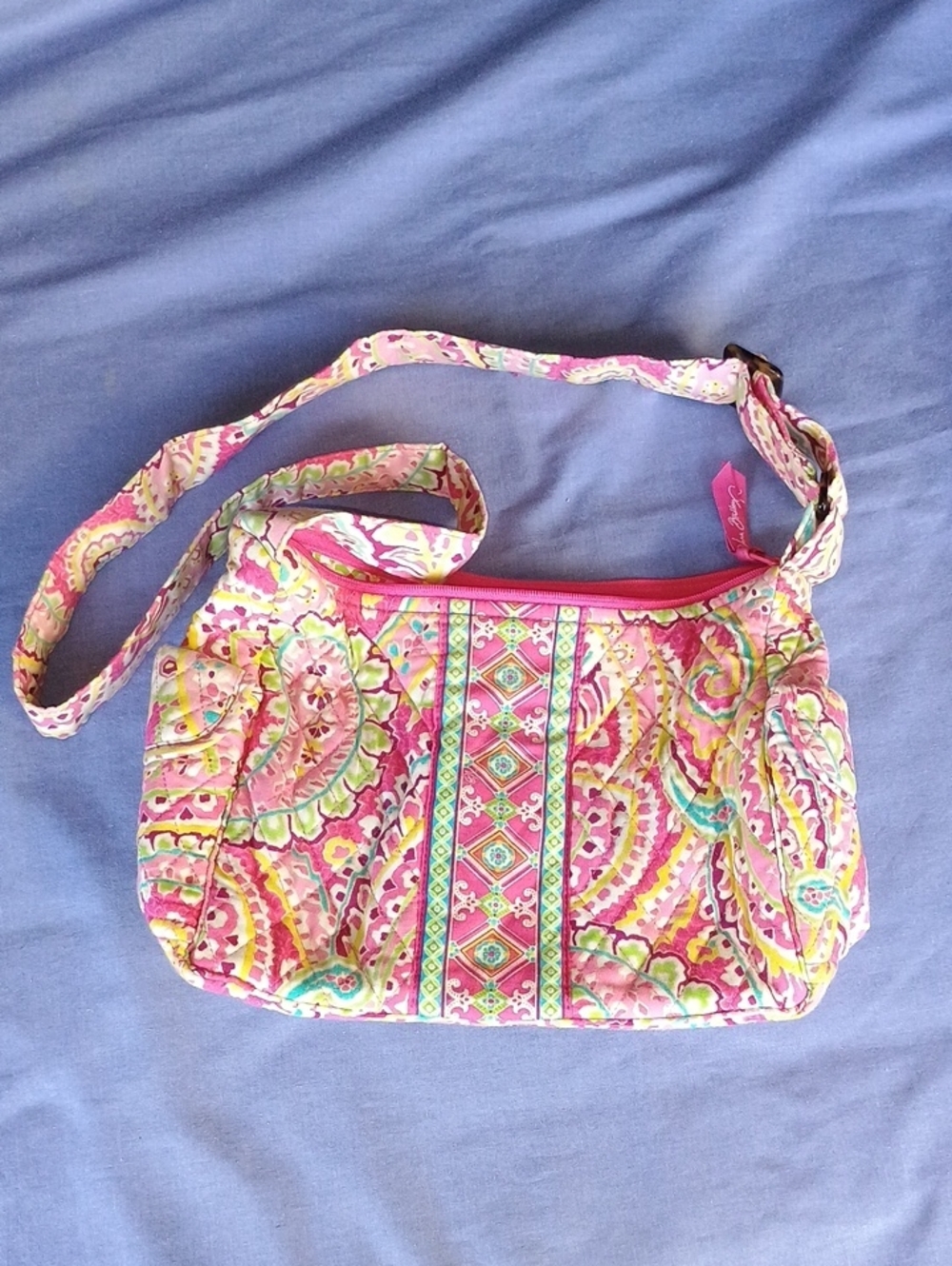 Retired Vera Bradley On The Go Shoulder Bag In Capri Melon